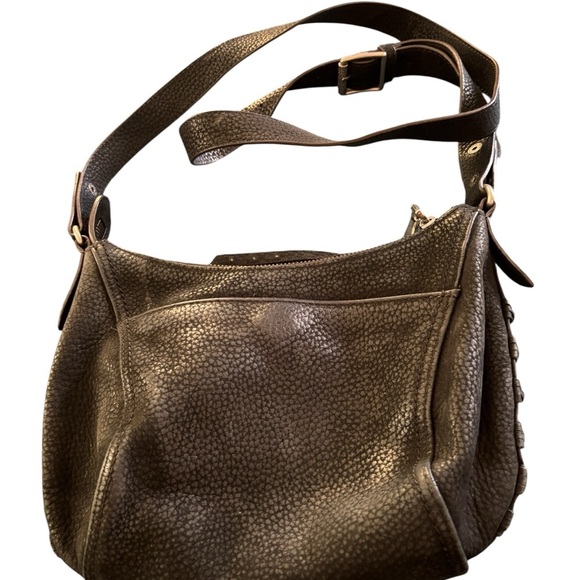 Aimee Kestenberg Nubuck Leather Zip Shoulder Bag Austin Vibes Black Small 10X7.5 - Picture 5 of 10